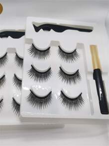 3 Pairs Magnetic False Eyelashes Reusable Self-Adhesive Fake Lashes For Woman Eyelashes Extension Kit