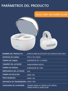 Un auricular inalámbrico audífonos inalambricos conducción Ósea clip-on para deportivos bluetooth - Gris - Ver 3