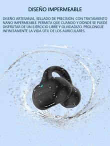 Un auricular inalámbrico audífonos inalambricos conducción Ósea clip-on para deportivos bluetooth - Gris - Ver 5
