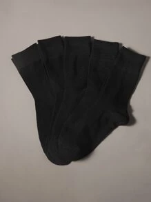 5雙男士素色商業中筒襪