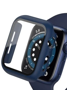 1入組鋼化膜手錶殼套適用於Apple Watch系列Ultra/SE/8/7/6/5/4/3/2/1,適合尺寸38/40/41/42/44/45/49mm - 藏蓝色 - 查看 2