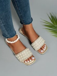 Của phụ nữ Thanh lịch Dép phẳng Với Trân châu Và Pha lê Đồ trang trí , Phong cách cổ điển , Thích hợp Đối với Âm nhạc Lễ hội , Kỳ nghỉ , Tốt nghiệp Mùa Và Thể thao Mùa In Mùa Xuân Và Mùa hè , Có sẵn In Trắng , Hoa hồng Đỏ  , Màu Đỏ Sâu , Màu xanh lá , Vàng , Màu bạc , Màu Quả mơ , Màu hồng Và Đen Và Linh hoạt Đối với Khác nhau - Vàng - Xem 2