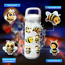 50 个/包蜜蜂节防水 DIY 创意贴纸适用于笔记本电脑、电脑、手机、智能手机、手机壳、吉他、台式机、杯子、旅行、摩托车、汽车配件、玩具等礼品 - 彩色 - 查看 6