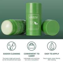1 pieza Mascarilla facial eliminación de puntos negros limpieza profunda de poros hidratante brillante té verde , apto para todo tipo de piel , 35g , para hombre y mujer