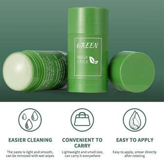 1入組黑頭去除毛孔清潔保濕提亮綠茶面膜,適合所有膚質,35g,適合男人及女人
