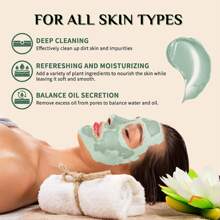 1 pieza Mascarilla facial eliminación de puntos negros limpieza profunda de poros hidratante brillante té verde , apto para todo tipo de piel , 35g , para hombre y mujer
