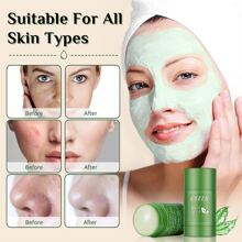1 pieza Mascarilla facial eliminación de puntos negros limpieza profunda de poros hidratante brillante té verde , apto para todo tipo de piel , 35g , para hombre y mujer