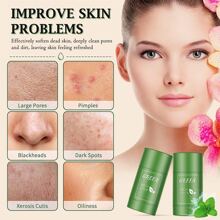 1 pieza Mascarilla facial eliminación de puntos negros limpieza profunda de poros hidratante brillante té verde , apto para todo tipo de piel , 35g , para hombre y mujer
