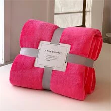 1入組極簡風格素色顏色法蘭絨搖粒絨柔軟的&濃烈香調毯子,理想適用於空調,沙發和家庭裝飾用品在臥室 - 彩色 - 查看 1