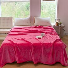 1入組極簡風格素色顏色法蘭絨搖粒絨柔軟的&濃烈香調毯子,理想適用於空調,沙發和家庭裝飾用品在臥室 - 彩色 - 查看 3