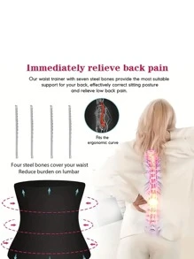 1入組女性收復塑腰帶塑形腰封帶高腰 - 黑色 - 查看 4