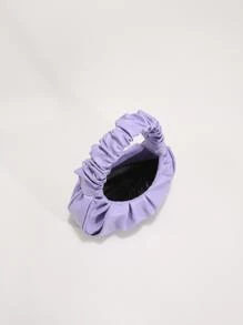 Mini Solid Colour Cloud Shaped Handbag With Pleats For Women - Mauve Purple - View 3