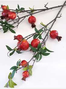 1 件人造石榴花，80 厘米，6 头，客厅和卧室的理想家居装饰，适合万圣节和母亲节、情人节、生日毕业礼物、花园装饰、户外植物、园艺、假花