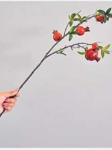 1 件人造石榴花，80 厘米，6 头，客厅和卧室的理想家居装饰，适合万圣节和母亲节、情人节、生日毕业礼物、花园装饰、户外植物、园艺、假花