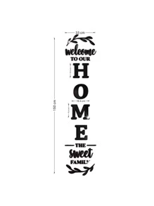 1set 3d Black Acrylic Home Letter Combination Wall Sticker, Self-adhesive Diy Wall Art Living Room Wall Decoration - Black - View 4