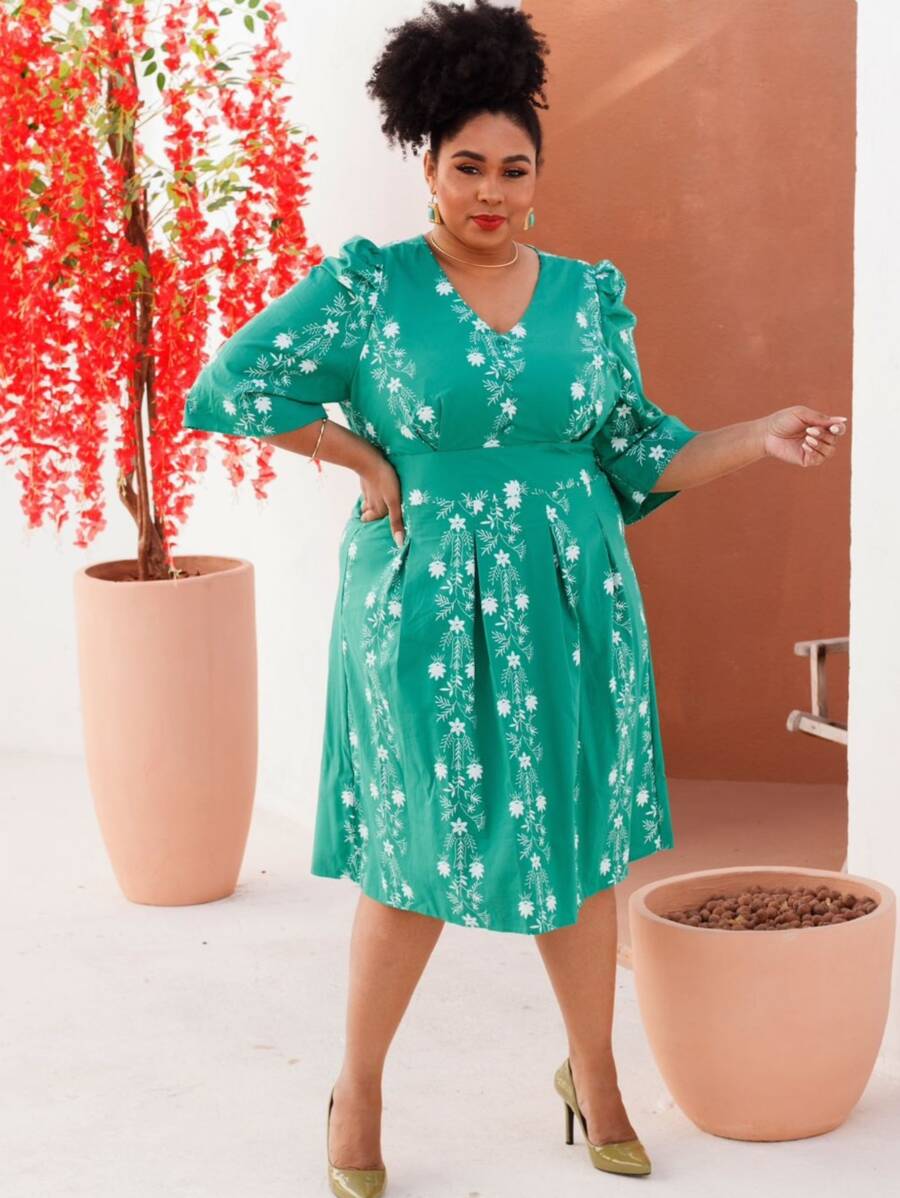 Plus Size Dresses - 綠色 - 查看 1