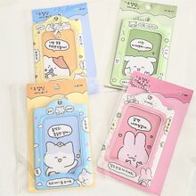 Cute 3-inch Card Holder, Cartoon Pattern Card Protective Cover With Pendant - Pink - View 2