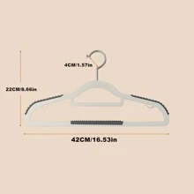 Set of 20 Plastic Hangers, Coat Hangers with U-Shaped Opening, Non-Slip, Space-Saving 360 Degree Swivel Hook, White and Dark Grey - Màu Xám nhạt - Xem 6