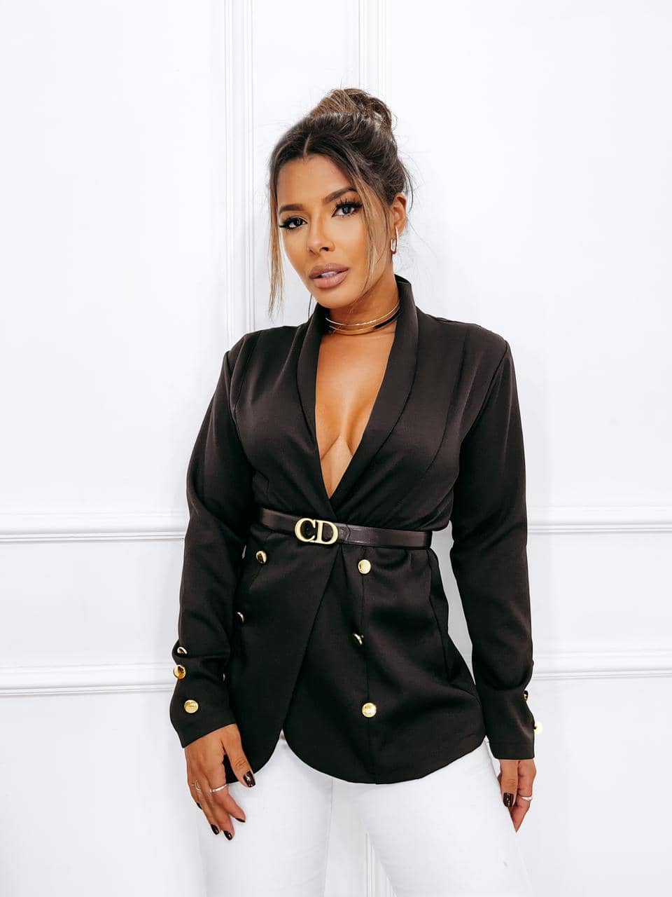 Women Blazers - 黑色 - 查看 1