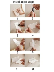 1pc Punch-free Toothbrush Holder With Toothpaste Storage & Mobile Phone Shelf For Bathroom - Multicolor - View 3