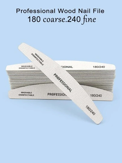 10Pcs Nail Art 180/240 Semi-Circular Wooden File Nail Sanding Block File Nail Buffer Board Double Sided Emery Boards For Nails,Nail Supplies,Nail Tools,Nail Art Tools,Back To School,Nails,Nail Tools For Press On Nails