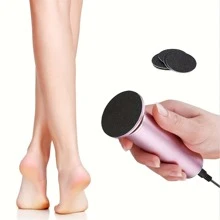 Loại bỏ vết chai chân bằng điện, Dụng cụ giũa móng chân điện tử chuyên nghiệp với khả năng kiểm soát tốc độ để loại bỏ da cứng và da nứt nẻ, Đĩa giấy nhám có thể sạc lại và thay thế Bộ dụng cụ làm móng chân cho gót chân bị nứt và da chết cho nam và nữ - Hồng - Xem 4