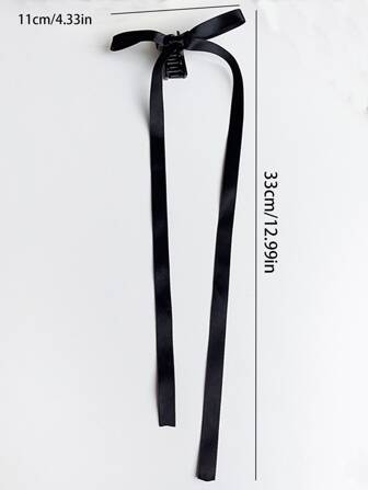 2 st/set damhårspänne med rosett och lång hårslinga, lämplig för vardagsbruk, söta accessoarer, alla hjärtans dag, alla hjärtans dag hårspännen, hårklämmor, hårklämmor, hårfångare, rosettaccessoarer, skolsaker, svarta rosetter, höst- och vinterhåraccessoarer för kvinnor, semesterkläder, kvinnor