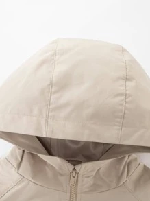 Balabala Cậu bé Tween Chi tiết Patched thư Tay Raglan Áo trùm đầu - Màu Khaki - Xem 3