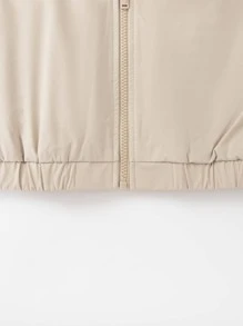 Balabala Cậu bé Tween Chi tiết Patched thư Tay Raglan Áo trùm đầu - Màu Khaki - Xem 7