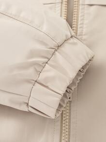 Balabala Cậu bé Tween Chi tiết Patched thư Tay Raglan Áo trùm đầu - Màu Khaki - Xem 6