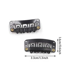 50pcs 6-Teeth U-Shaped Hair Extension Clip For Diy Hair Accessories Hair Clip, Length: 3.3cm/1.3'', Color: Black Casual Claw Clips Hair Claws Hair Barrettes, School Stuff - Black - View 2