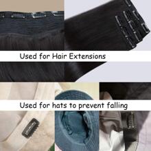 50pcs 6-Teeth U-Shaped Hair Extension Clip For Diy Hair Accessories Hair Clip, Length: 3.3cm/1.3'', Color: Black Casual Claw Clips Hair Claws Hair Barrettes, School Stuff - Black - View 7