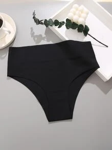 FINETOO 1 Màu Trơn & Họa Tiết Da Báo Cao Cấp, Liền Mạch, Đơn Giản Thường Ngày Quần Lót Tam Giác Cho Nữ - màu đen - Xem 5