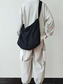 高中生和大学新生 多功能简约帆布斜挎包、单肩包、流浪包 适用于旅行、学院、学校、户外和运动 夏季学院包 圣诞礼物 尖叫包 冬季挎包 皮包 手提包 节日必备品 露营斜挎包 返校包 斜挎包 春季学校用品 健身包斜挎包 侧包 - 黑色 - 查看 8