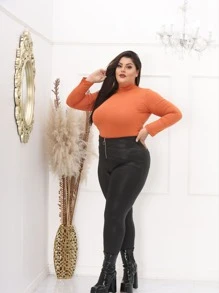 Plus Size Sweaters - 駝色 - 查看 1