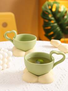 创意咖啡杯碟套装，可爱陶瓷杯，极具吸引力，适合咖啡和酸奶早餐