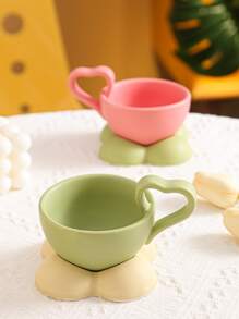 创意咖啡杯碟套装，可爱陶瓷杯，极具吸引力，适合咖啡和酸奶早餐
