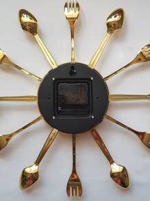 Reloj De Pared Para Cocina Comedor Cuchara Tenedor Cuchillo - Dorado - Ver 7