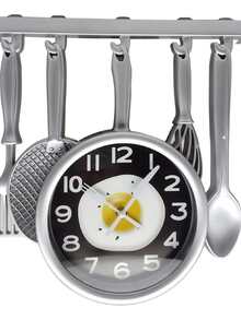 Reloj Pared Diseño Cocina 30cm - Gris Claro - Ver 2