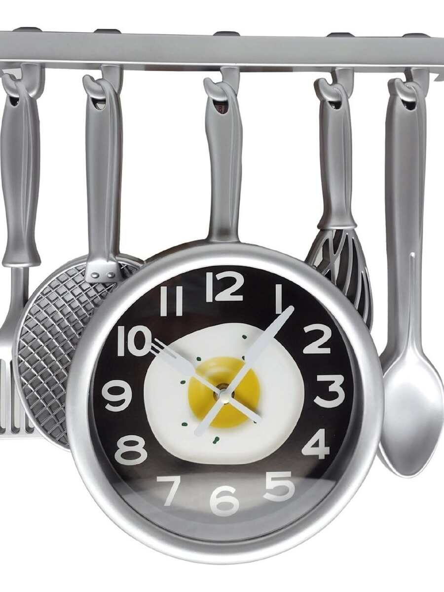 Reloj Pared Diseño Cocina 30cm - Gris Claro - Ver 1