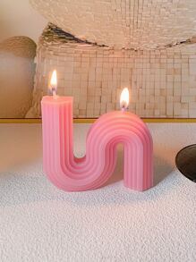 1 盒 1 件几何大 S 形香薰蜡烛，带香薰蜡烛的家居装饰摆件，书房、浴室、书桌和房间装饰，简单的几何摆件，未点燃的香薰蜡烛装饰，送给朋友的生日礼物，纪念品和小礼物，万圣节，幽灵，秋季，冬季，假期，节日，礼物 - 藕粉色 - 查看 1