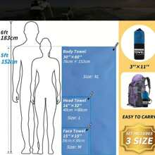 1 Stück Multi-funktions-schnell Trocknendes Handtuch: Unverzichtbar Für Yoga, Fitness Und Reisen, In 2er Oder 3er Sets Erhältlich; Super Absorbierendes Mikrofaser-sport Handtuch Decke Mit Doppelseitigem Plüsch-design, Erhältlich In Mehreren Farben Und Sets. - Blau - Übersicht 2