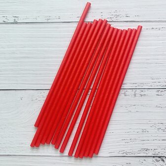 25 piezas Pajitas unicolor rojo desechable papel , adecuado para fiestas , bodas , , aniversarios ,