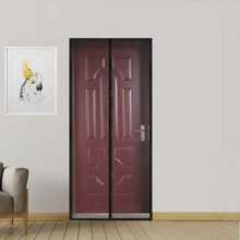1pc Magnetic Anti-Mosquito Magic Mesh Door Curtain With Polyester Border Automatic Magnetic Screen Door Multiple Sizes Available In Black And White 80*210/90*210/100*210 - White - View 2