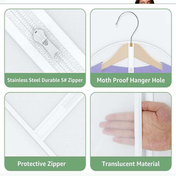 7pcs/set Extra Long Garment Bags For Storage And Travel, 152.4cm