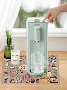 1pc Coffee Or Tea Pattern Drainage Mat, Funny Coffee Maker Pad - Coffee Bar Coffee Pot Pad, Coffee Pot Mat - Multicolor - View 5