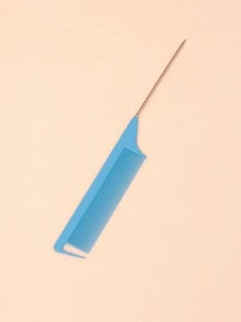 1pc Hair Dyeing Comb, Suitable For Teasing, Parting, Braiding With Tail Comb & Carbon Fiber Comb - Blue - View 4