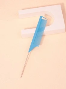 1pc Hair Dyeing Comb, Suitable For Teasing, Parting, Braiding With Tail Comb & Carbon Fiber Comb - Blue - View 1