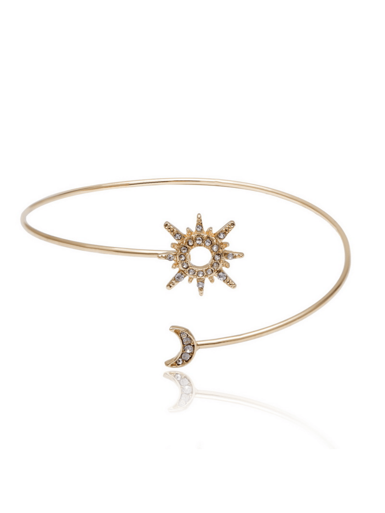 1pc Simple & Fashionable Cubic Zirconia & Rhinestone Star & Moon Shaped