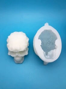 1入組頭骨造型手工蠟燭diy矽膠模具,適用於樹脂、蠟、石膏或黏土工藝品 - 白色 - 查看 5